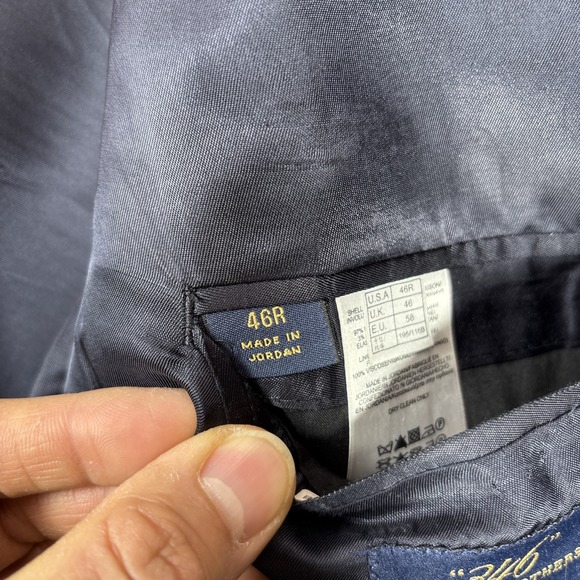 BROOKS BROTHERS 346 Men's Navy Blue Pin Striped Sport Coat Blazer Jacket Sz 46R - Picture 4 of 11